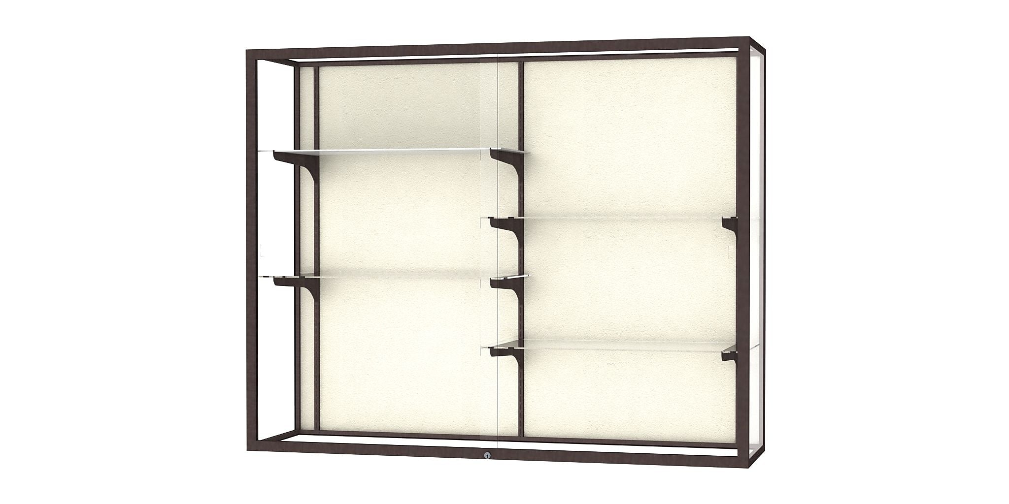 Ghent Champion 60"W x 48"H x 16"D Wall Case, Plaque Back w/ Dk. Bronze Finish