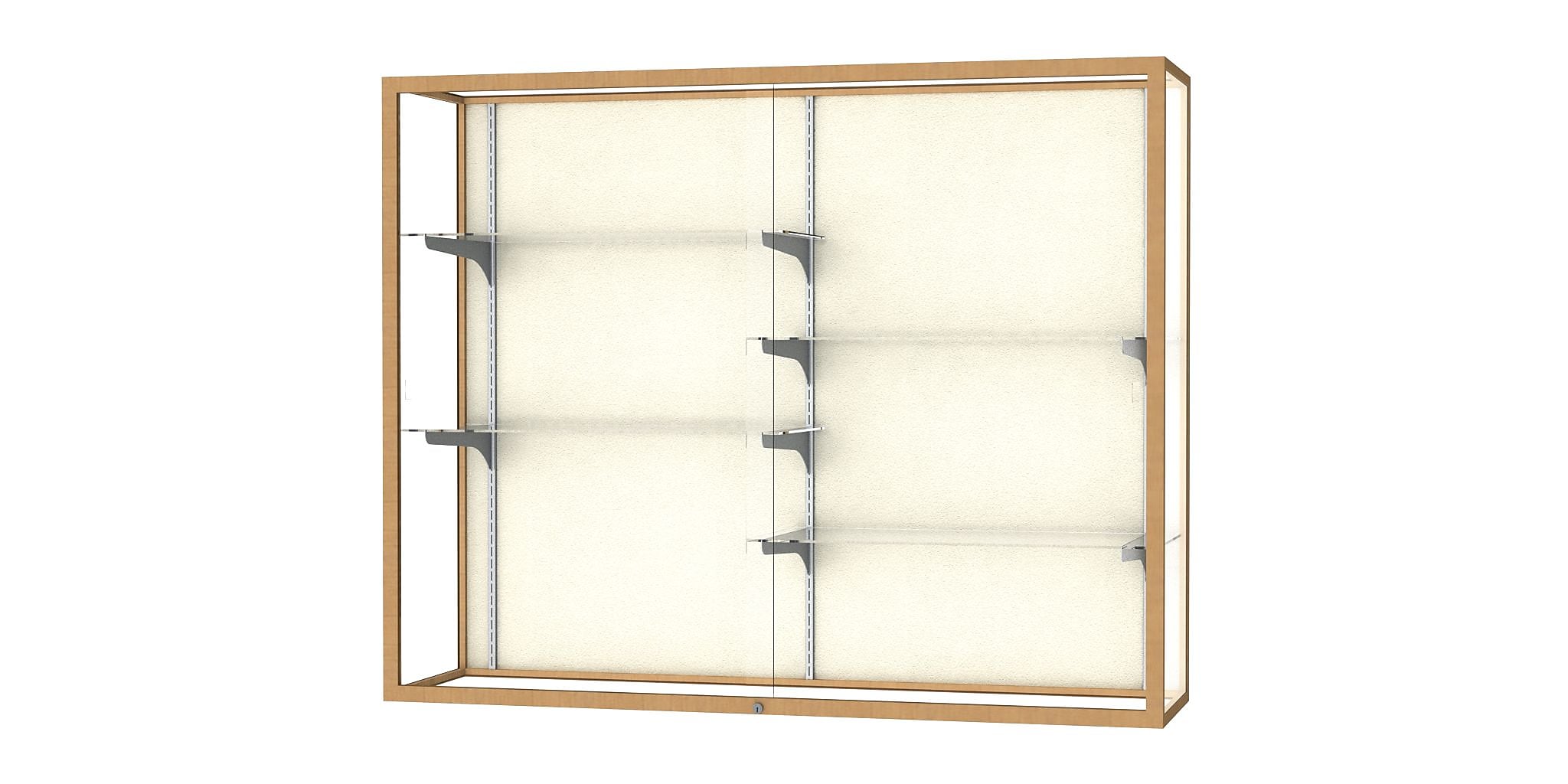 Ghent Champion 60"W x 48"H x 16"D Wall Case, Plaque Back, Champagne Finish