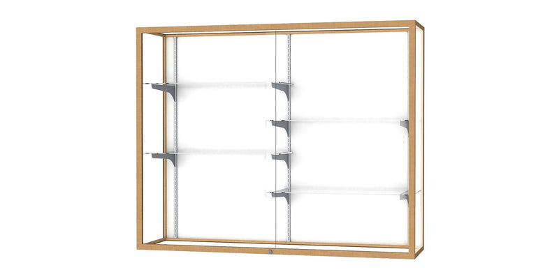 Ghent Champion 60"W x 48"H x 16"D Wall Case, White Back, Champagne Finish