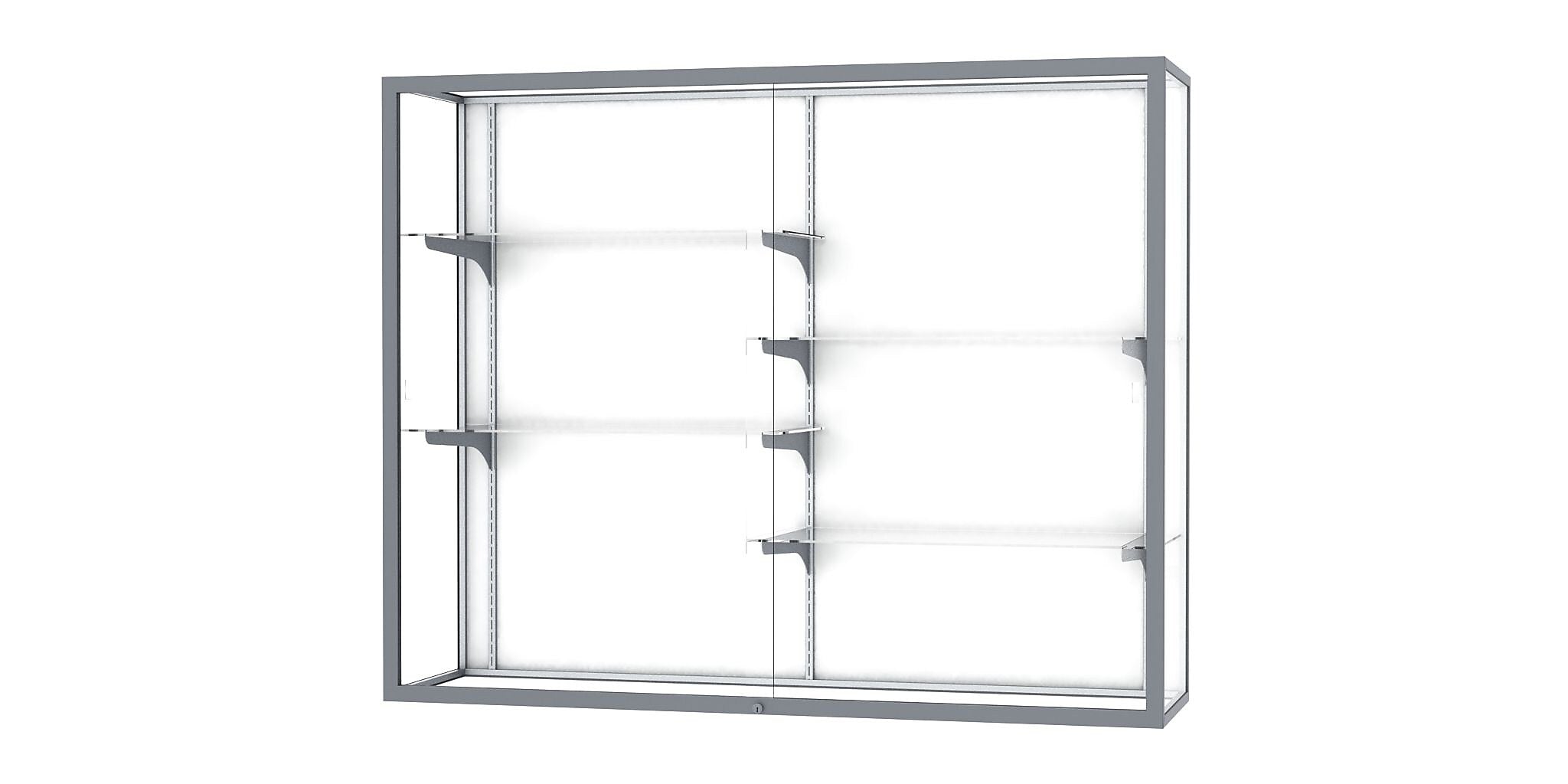 Ghent Champion 60"W x 48"H x 16"D Wall Case, White Back w/ Satin Finish