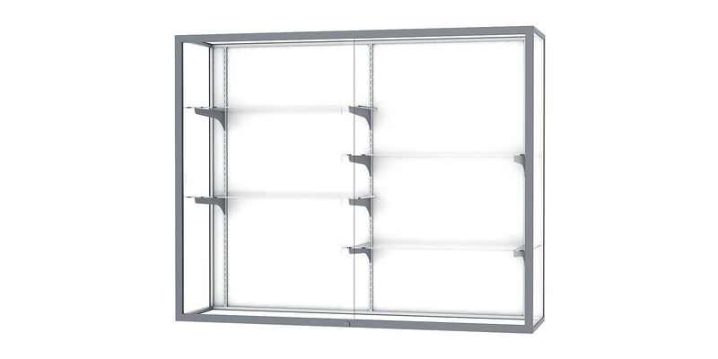 Ghent Champion 60"W x 48"H x 16"D Wall Case, White Back w/ Satin Finish