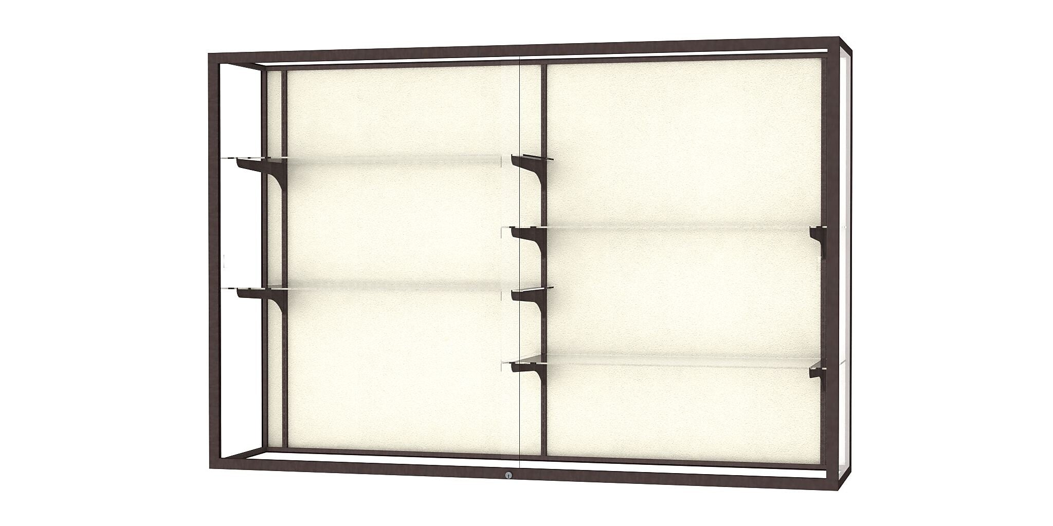 Ghent Champion 72"W x 48"H x 16"D Wall Case, Plaque Back w/ Dk. Bronze Finish