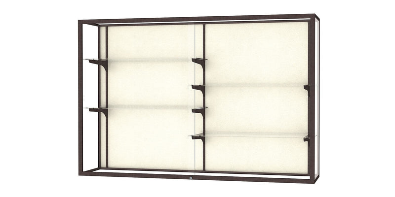 Ghent Champion 72"W x 48"H x 16"D Wall Case, Plaque Back w/ Dk. Bronze Finish