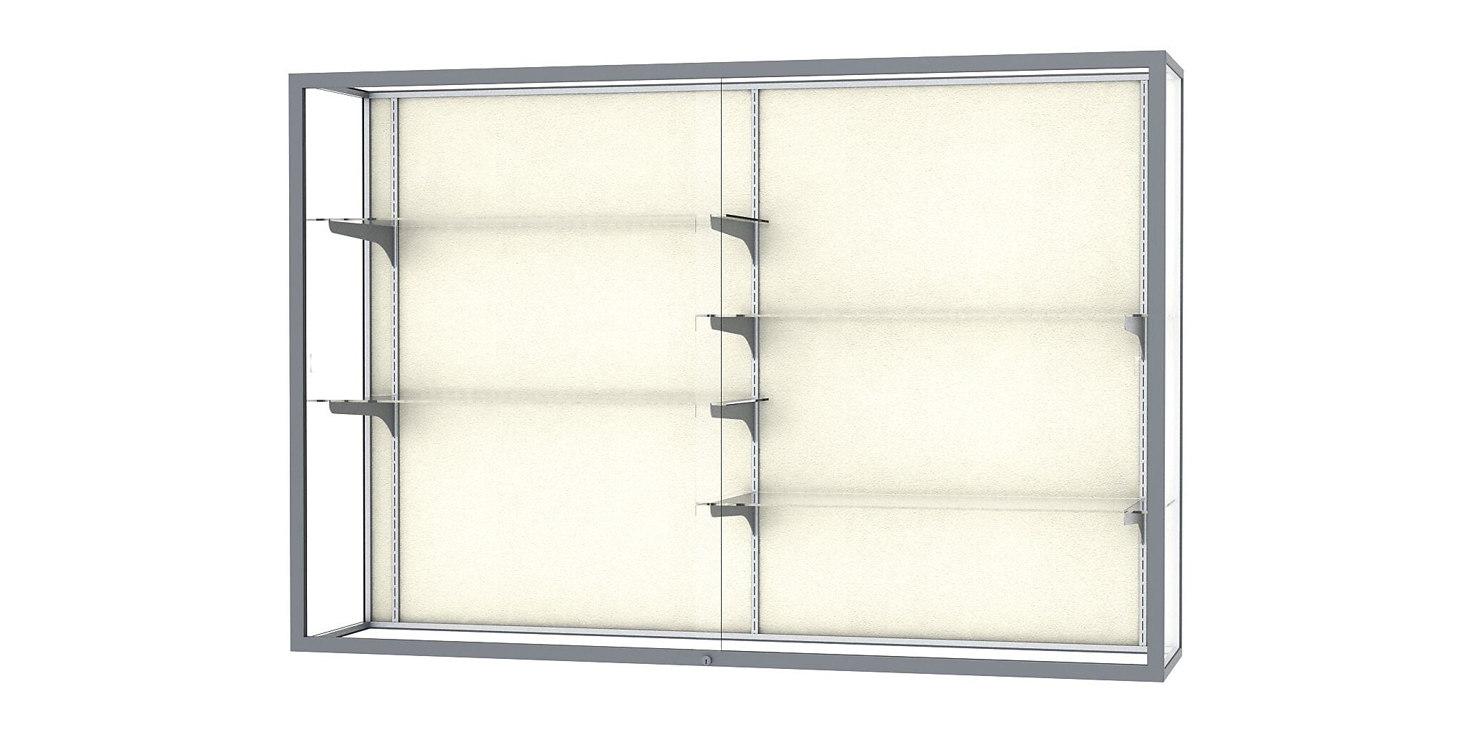 Ghent Champion 72"W x 48"H x 16"D Wall Case, Plaque Back w/ Satin Finish