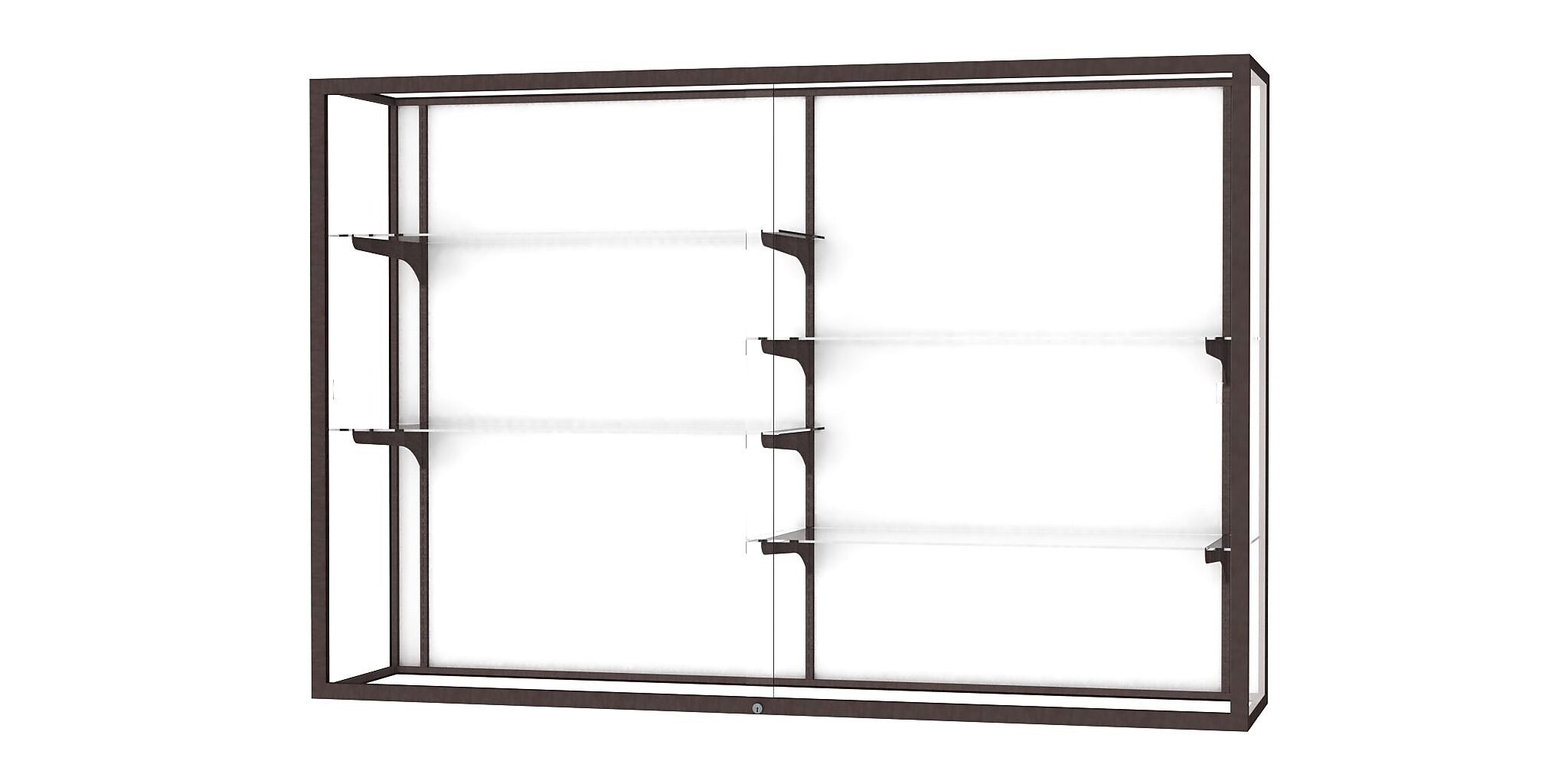 Ghent Champion 72"W x 48"H x 16"D Wall Case, White Back w/ Dk. Bronze Finish