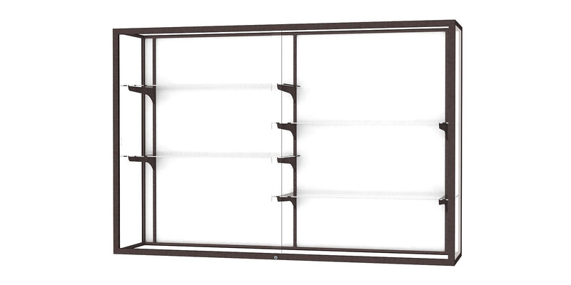 Ghent Champion 72"W x 48"H x 16"D Wall Case, White Back w/ Dk. Bronze Finish