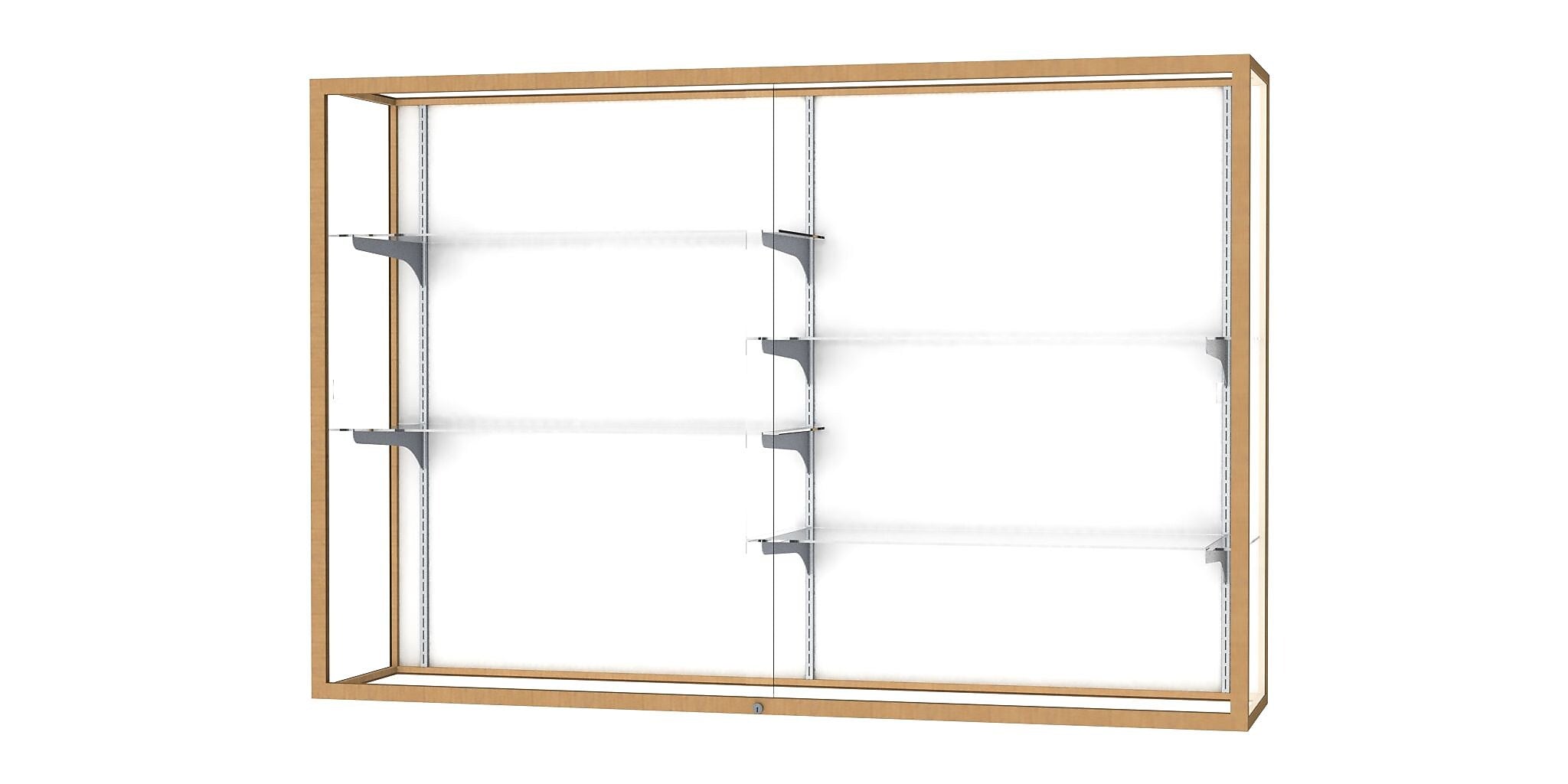 Ghent Champion 72"W x 48"H x 16"D Wall Case, White Back, Champagne Finish