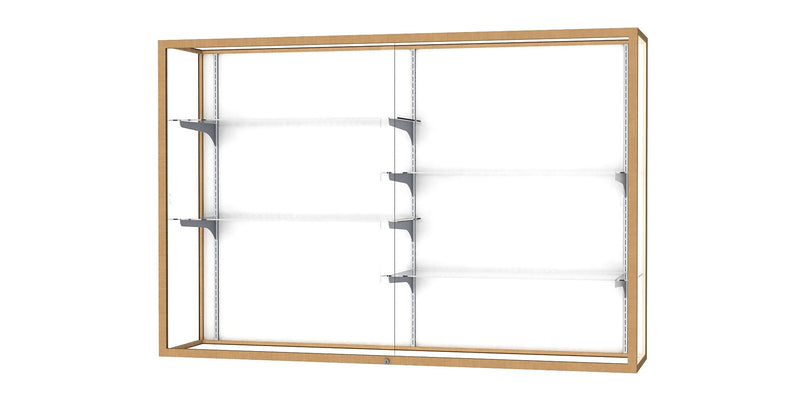 Ghent Champion 72"W x 48"H x 16"D Wall Case, White Back, Champagne Finish