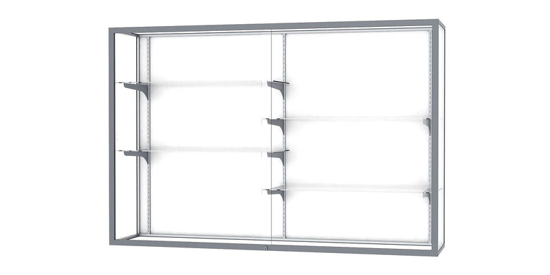 Ghent Champion 72"W x 48"H x 16"D Wall Case, White Back w/ Satin Finish