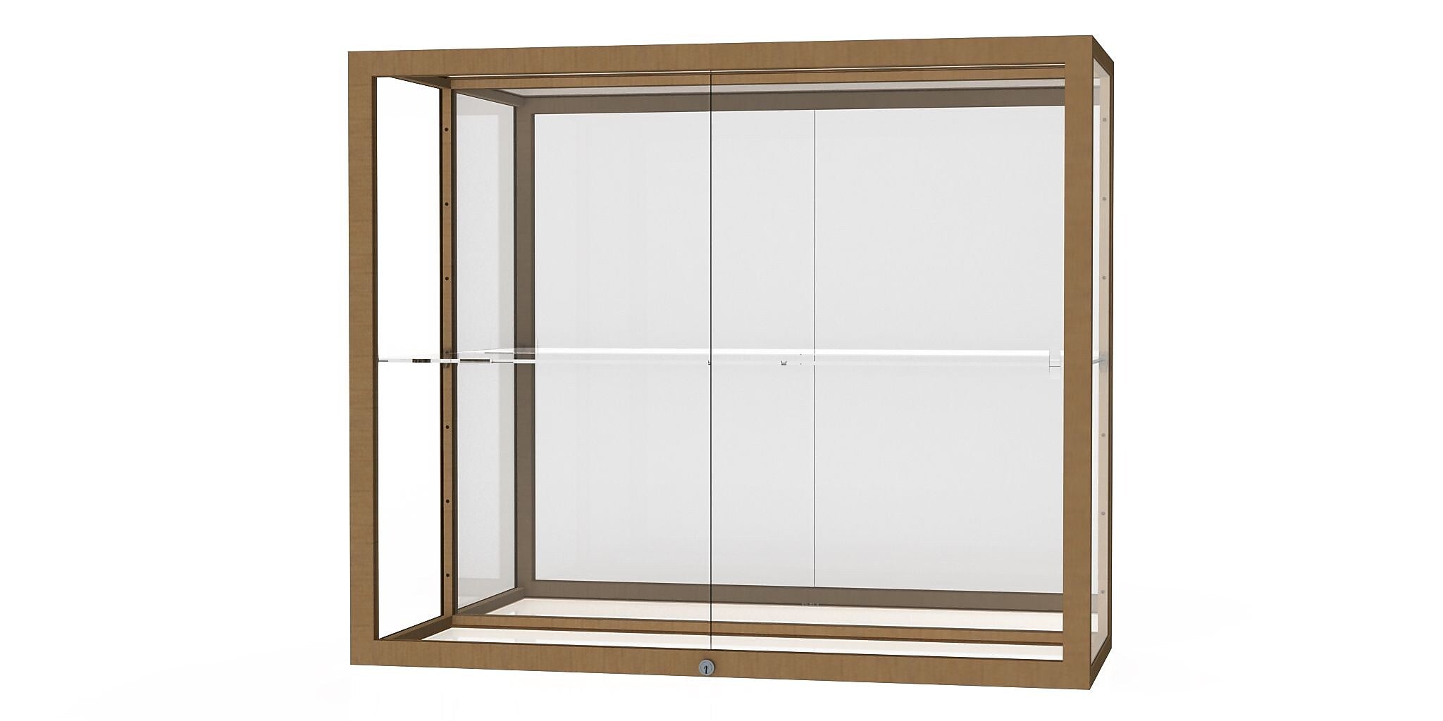 Ghent Champion 36"W x 30"H x 14"D Wall Case, Mirror Back, Champagne Finish