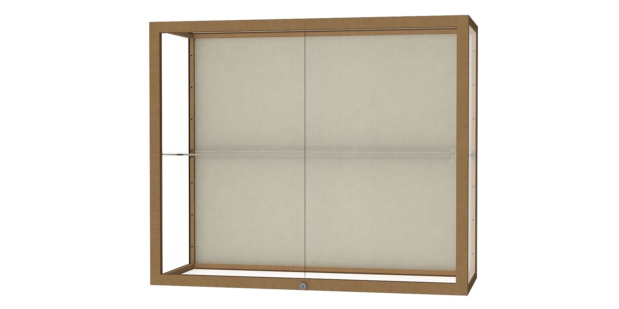 Ghent Champion 36"W x 30"H x 14"D Wall Case, Plaque Back, Champagne Finish