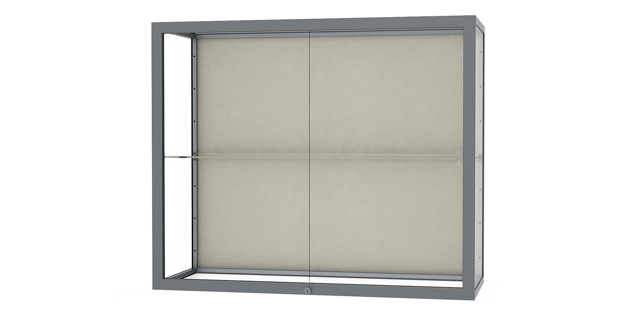Ghent Champion 36"W x 30"H x 14"D Wall Case, Plaque Back, Satin Finish