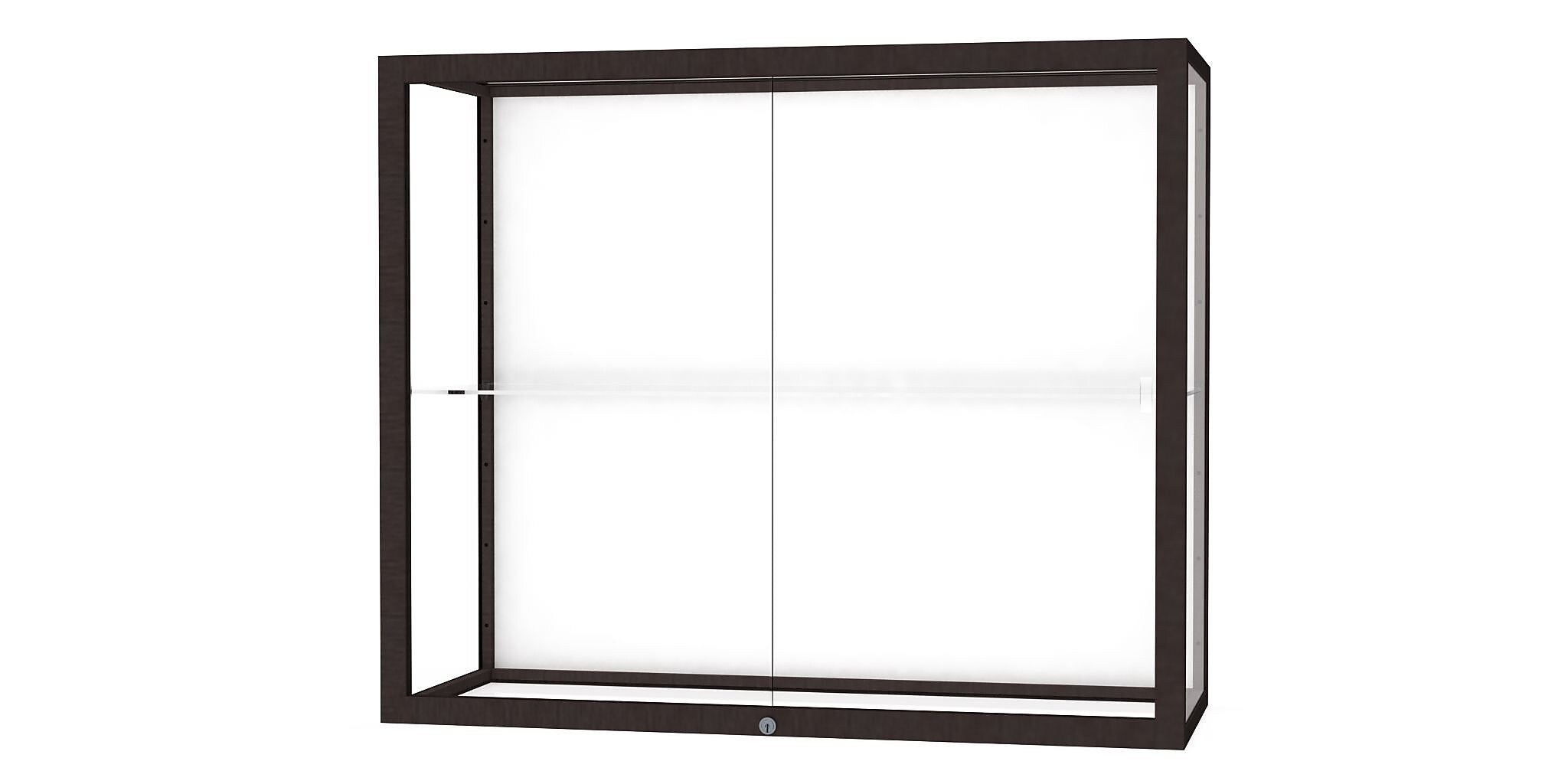 Ghent Champion 36"W x 30"H x 14"D Wall Case, White Back, Dk. Bronze Finish