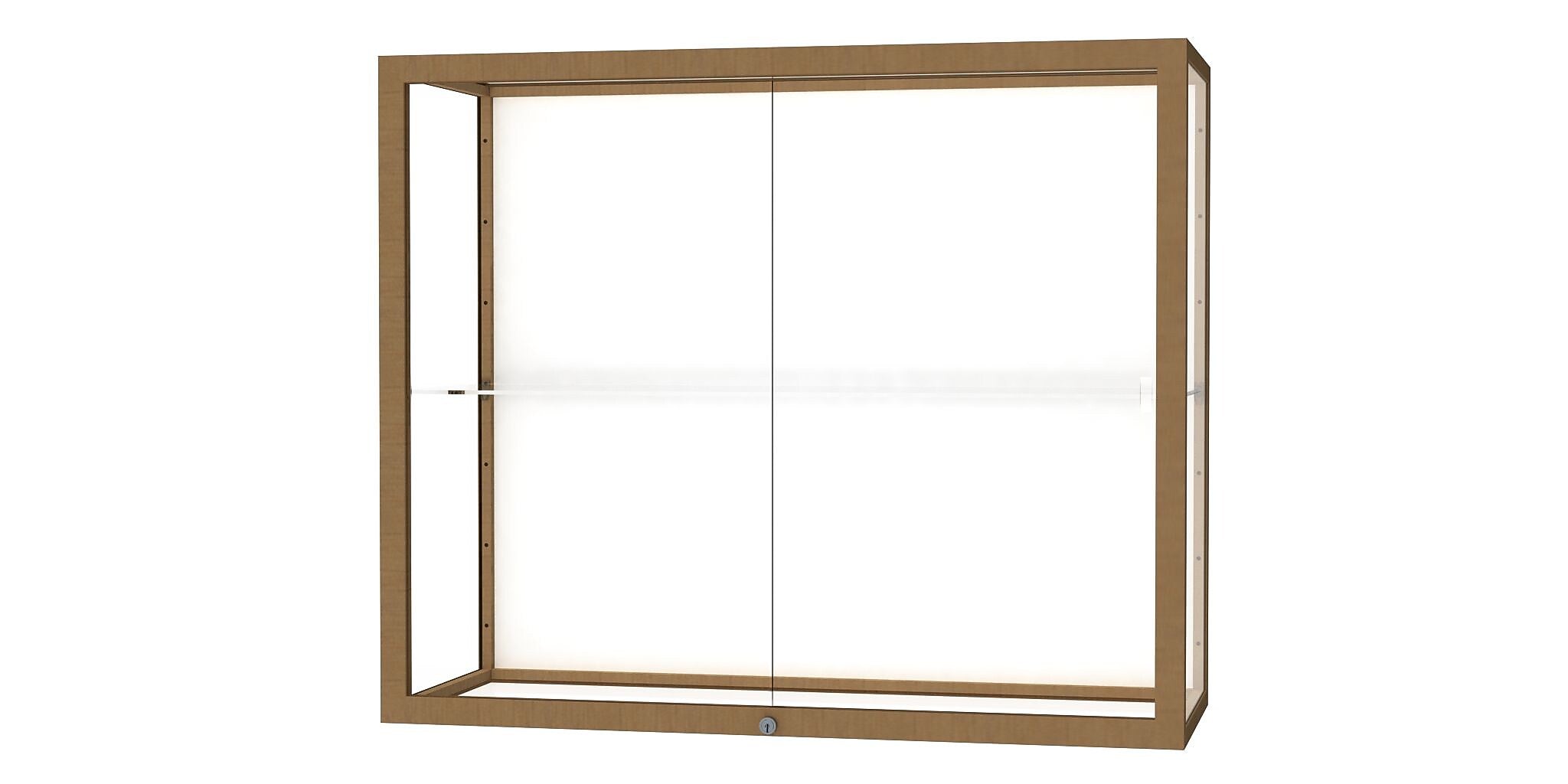 Ghent Champion 36"W x 30"H x 14"D Wall Case, White Back, Champagne Finish
