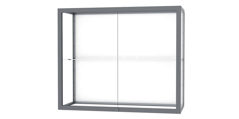 Ghent Champion 36"W x 30"H x 14"D Wall Case, White Back, Satin Finish