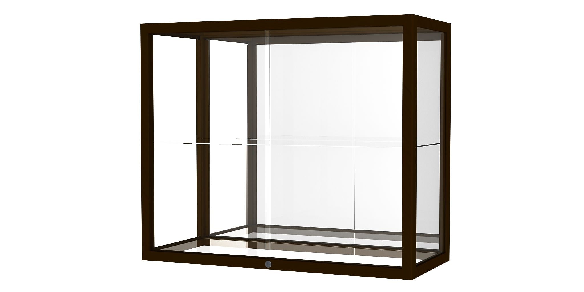 Ghent Heirloom 36"W x 30"H x 14"D Wall or Top Case, Mirror Back, Danish Walnut Finish