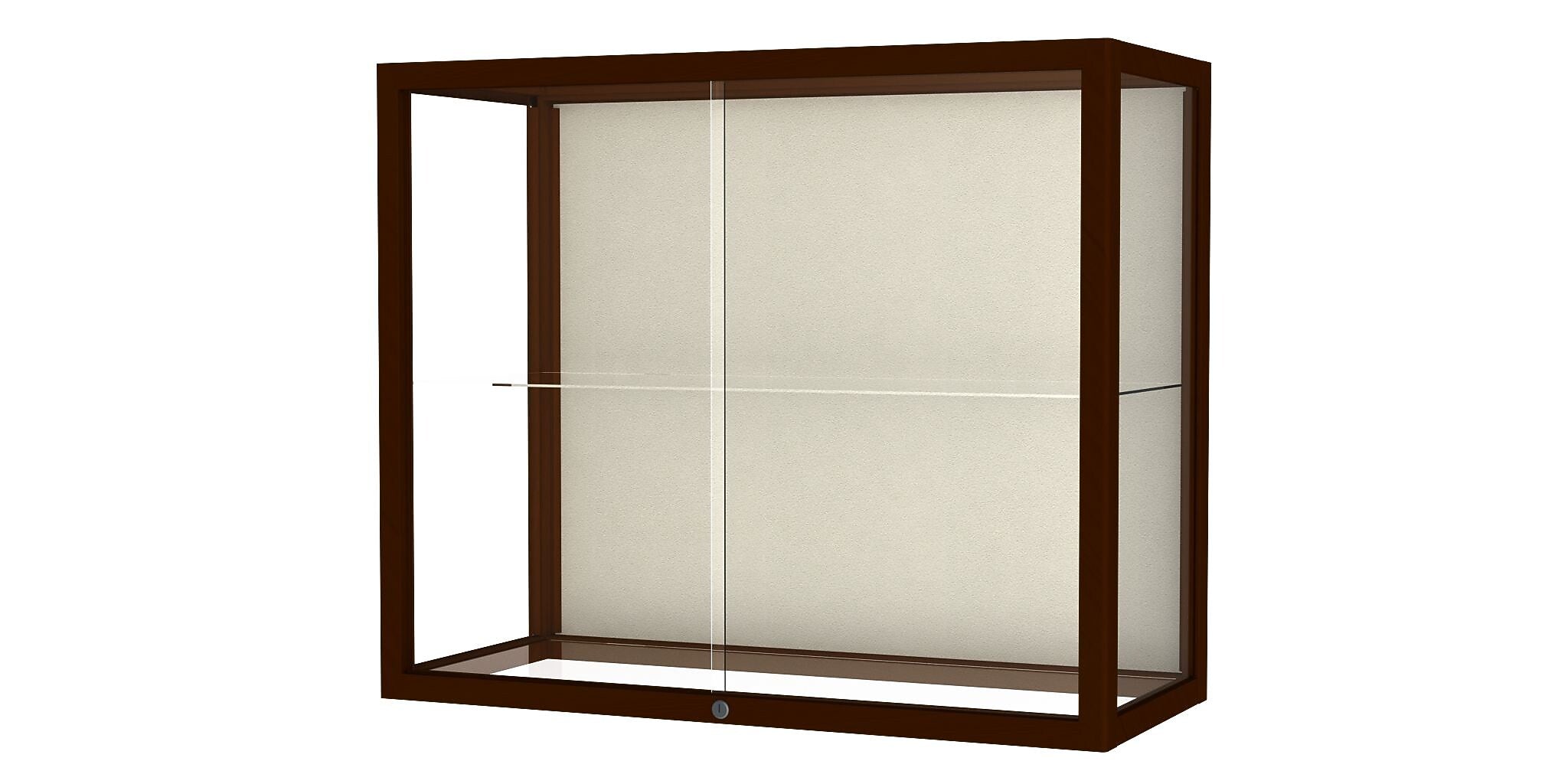 Ghent Heirloom 36"W x 30"H x 14"D Wall or Top Case, Plaque Back, Cordovan Finish