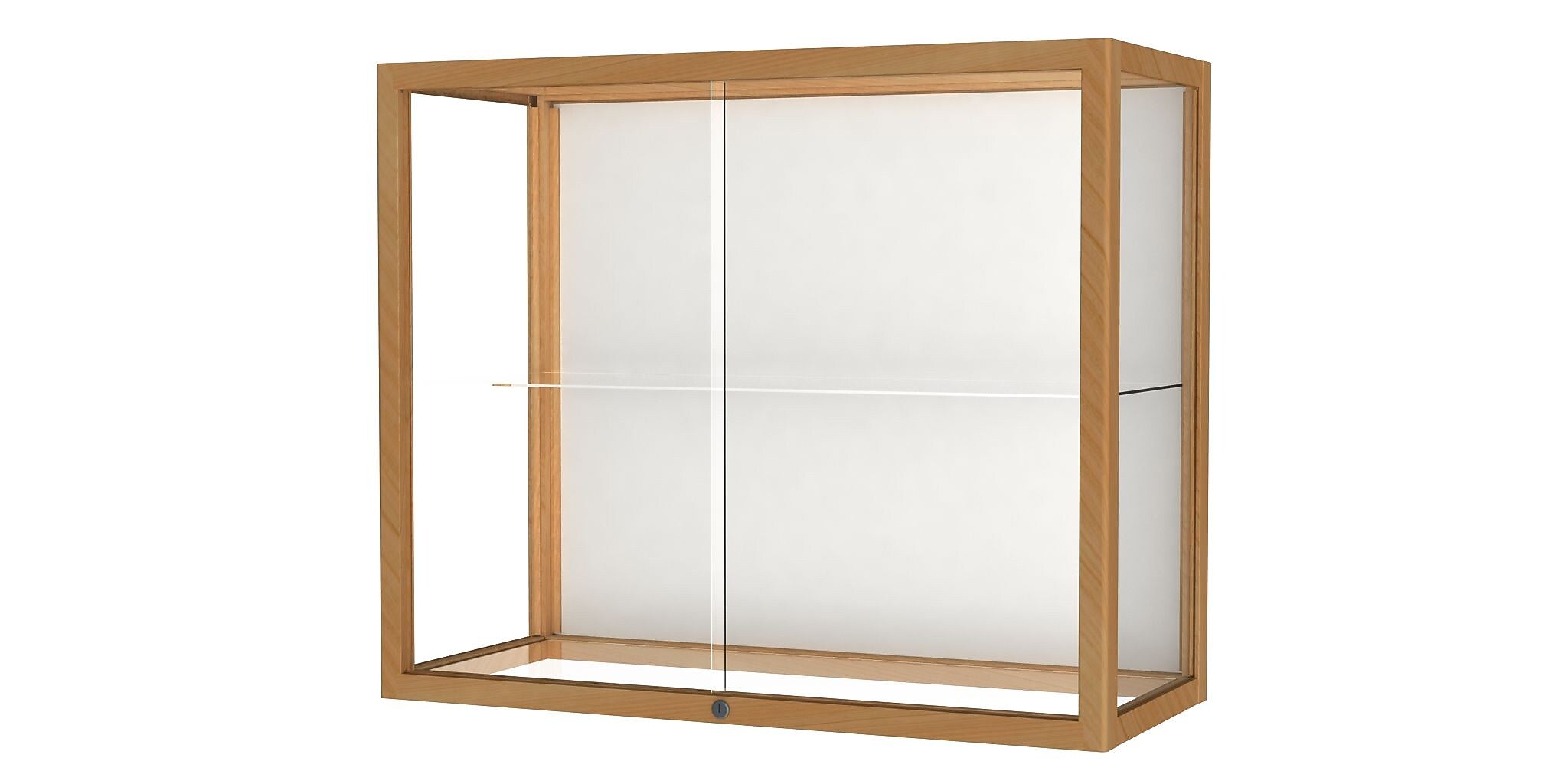 Ghent Heirloom 36"W x 30"H x 14"D Wall or Top Case, White Back, Honey Maple Finish