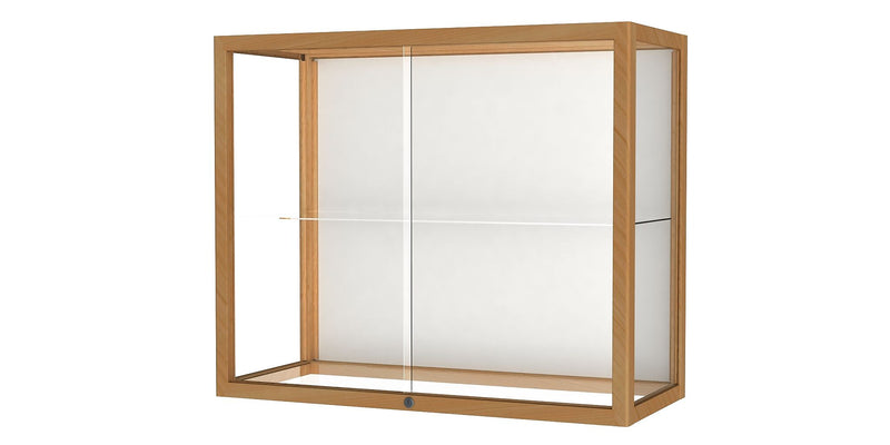 Ghent Heirloom 36"W x 30"H x 14"D Wall or Top Case, White Back, Honey Maple Finish