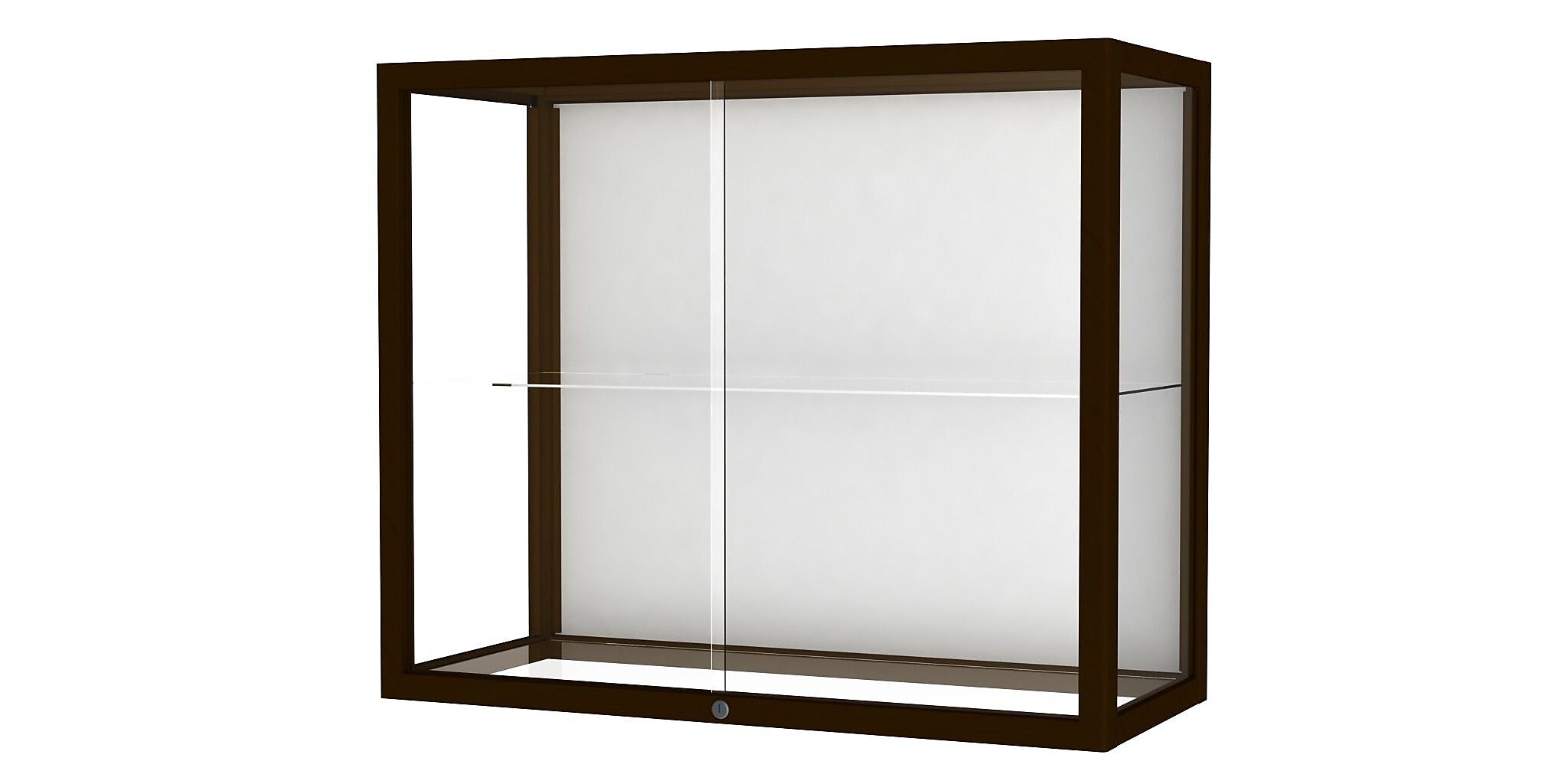 Ghent Heirloom 36"W x 30"H x 14"D Wall or Top Case, White Back, Danish Walnut Finish