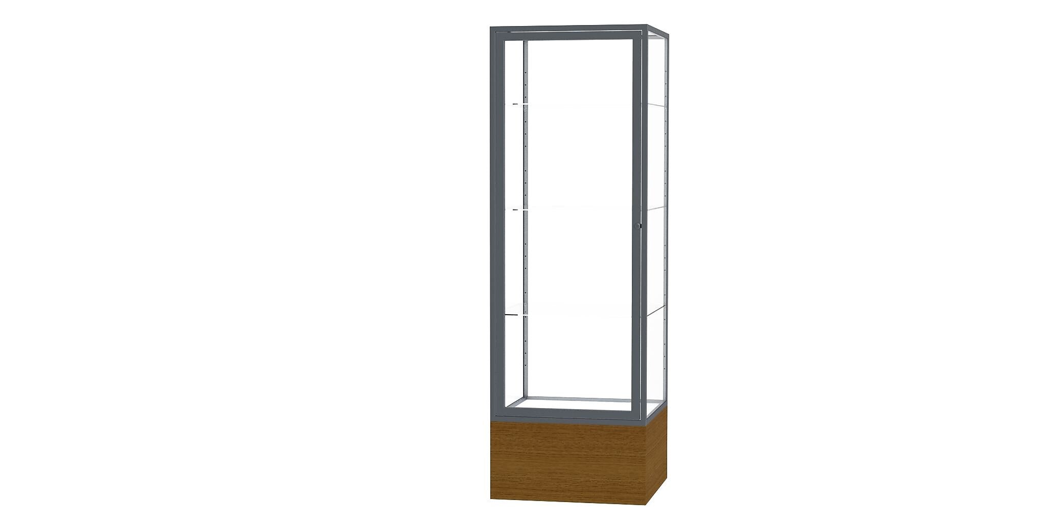 Ghent Keepsake 24"W x 72"H x 24"D Floor Case, Clear Back, Satin Finish, Autumn Oak Base