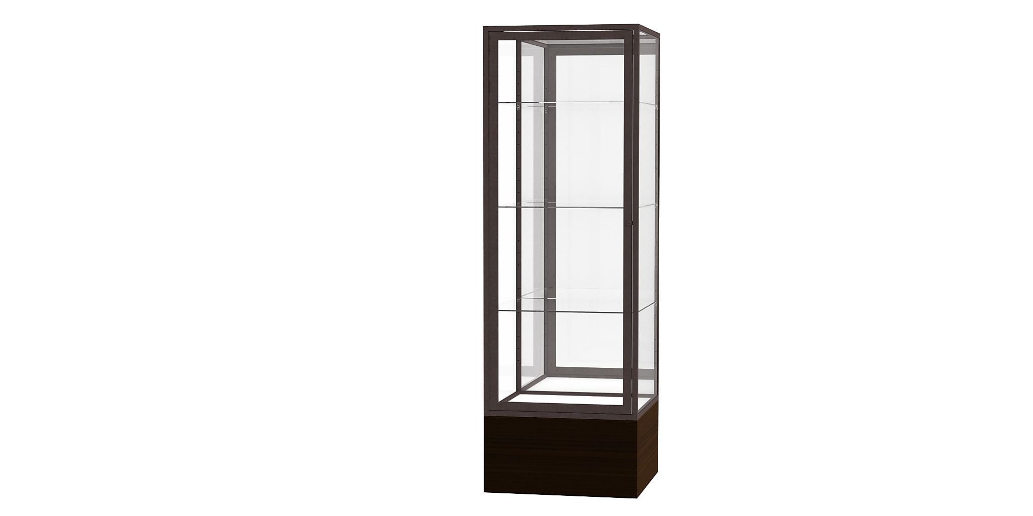 Ghent Keepsake 24"W x 72"H x 24"D Floor Case, Mirror Back, Dk. Bronze Finish, Walnut Vinyl Base