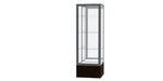 Ghent Keepsake 24"W x 72"H x 24"D Floor Case, Mirror Back, Satin Finish, Walnut Vinyl Base