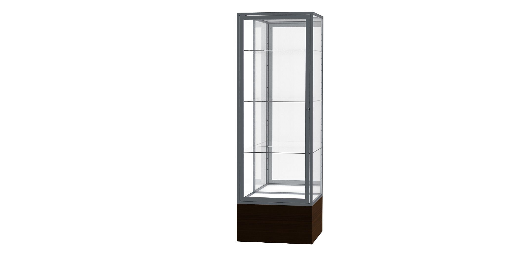 Ghent Keepsake 24"W x 72"H x 24"D Floor Case, Mirror Back, Satin Finish, Walnut Vinyl Base
