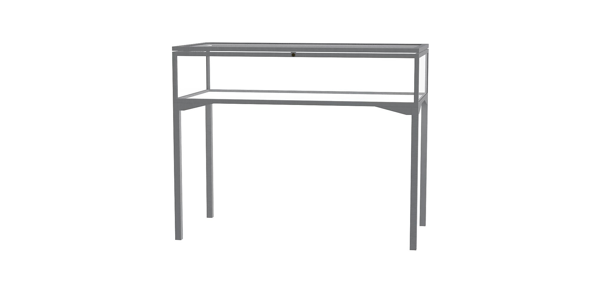 Ghent Keepsake 48"W x 10"H x 24"D Table Top Four Leg Case, Hinged Top, Satin Finish
