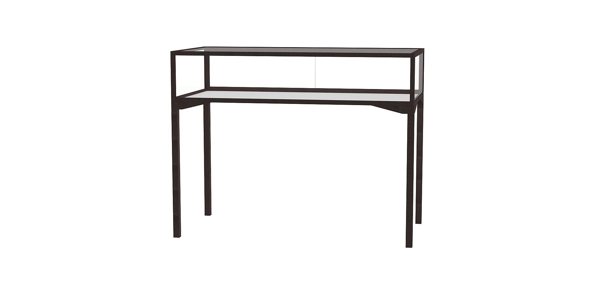 Ghent Keepsake 48"W x 10"H x 24"D Table Top Four Leg Case, Sliding Door, Dk. Bronze Finish
