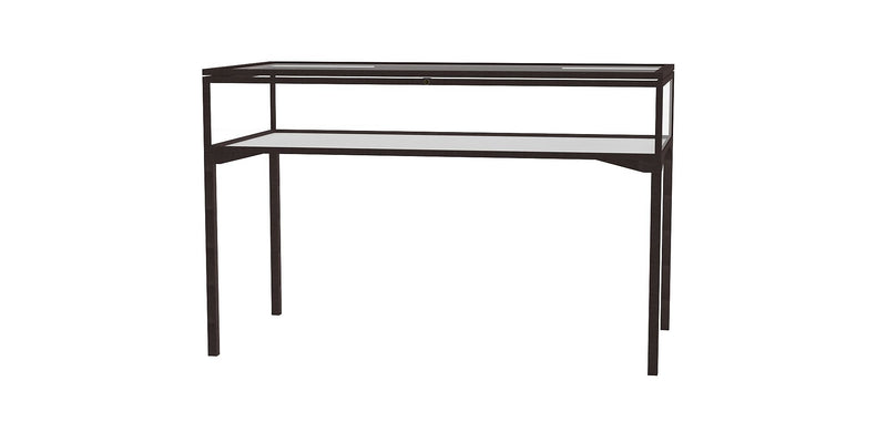 Ghent Keepsake 60"W x 10"H x 30"D Table Top Four Leg Case, Hinged Top, Dk. Bronze Finish