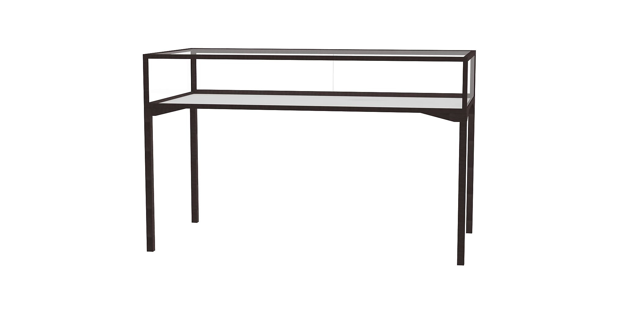Ghent Keepsake 60"W x 10"H x 30"D Table Top Four Leg Case, Sliding Door, Dk. Bronze Finish