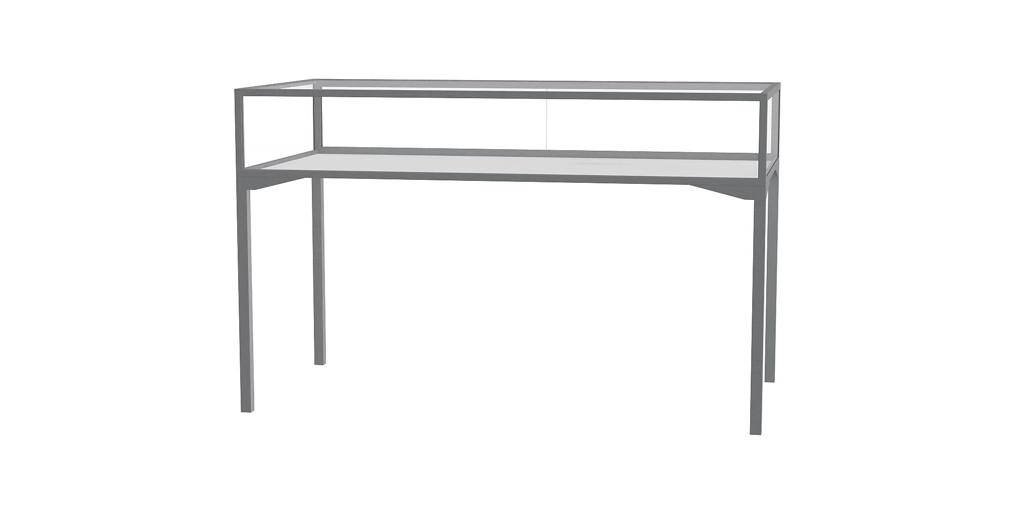 Ghent Keepsake 60"W x 10"H x 30"D Table Top Four Leg Case, Sliding Door, Satin Finish