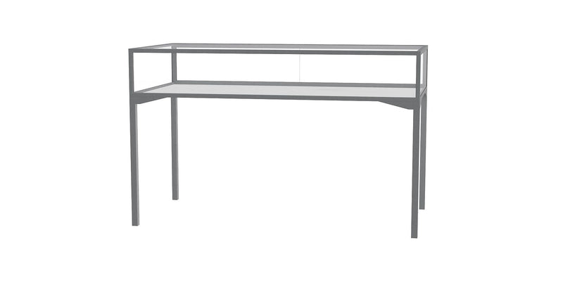 Ghent Keepsake 60"W x 10"H x 30"D Table Top Four Leg Case, Sliding Door, Satin Finish