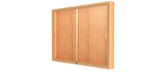 Ghent Legacy 48"W x 36"H x 4"D Wall Case, Cork Back, Autumn Oak Finish, Gold Trim
