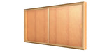 Ghent Legacy 72"W x 36"H x 4"D Wall Case, Cork Back, Autumn Oak Finish, Gold Trim