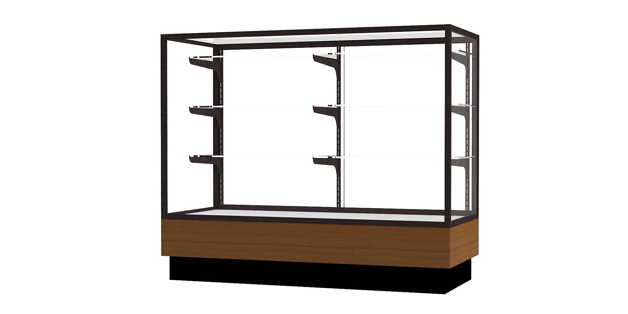 Ghent Merchandiser 48"W x 40"H x 20"D Counter Case, Dk. Bronze Finish, Lt. Oak Base