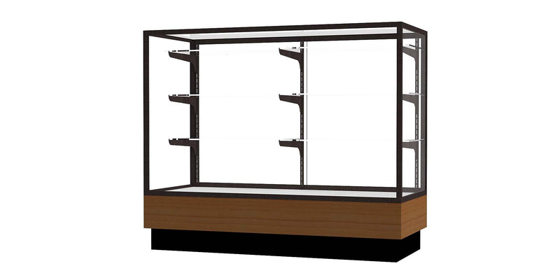 Ghent Merchandiser 48"W x 40"H x 20"D Counter Case, Dk. Bronze Finish, Lt. Oak Base