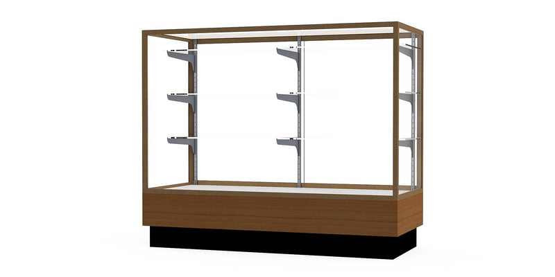 Ghent Merchandiser 48"W x 40"H x 20"D Counter Case, Champagne Finish, Lt. Oak Base