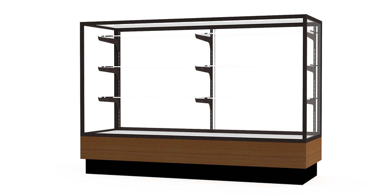 Ghent Merchandiser 60"W x 40"H x 20"D Counter Case, Dk. Bronze Finish, Lt. Oak Base
