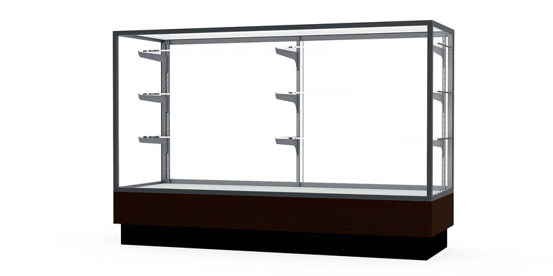Ghent Merchandiser 60"W x 40"H x 20"D Counter Case, Satin Finish, Walnut Base