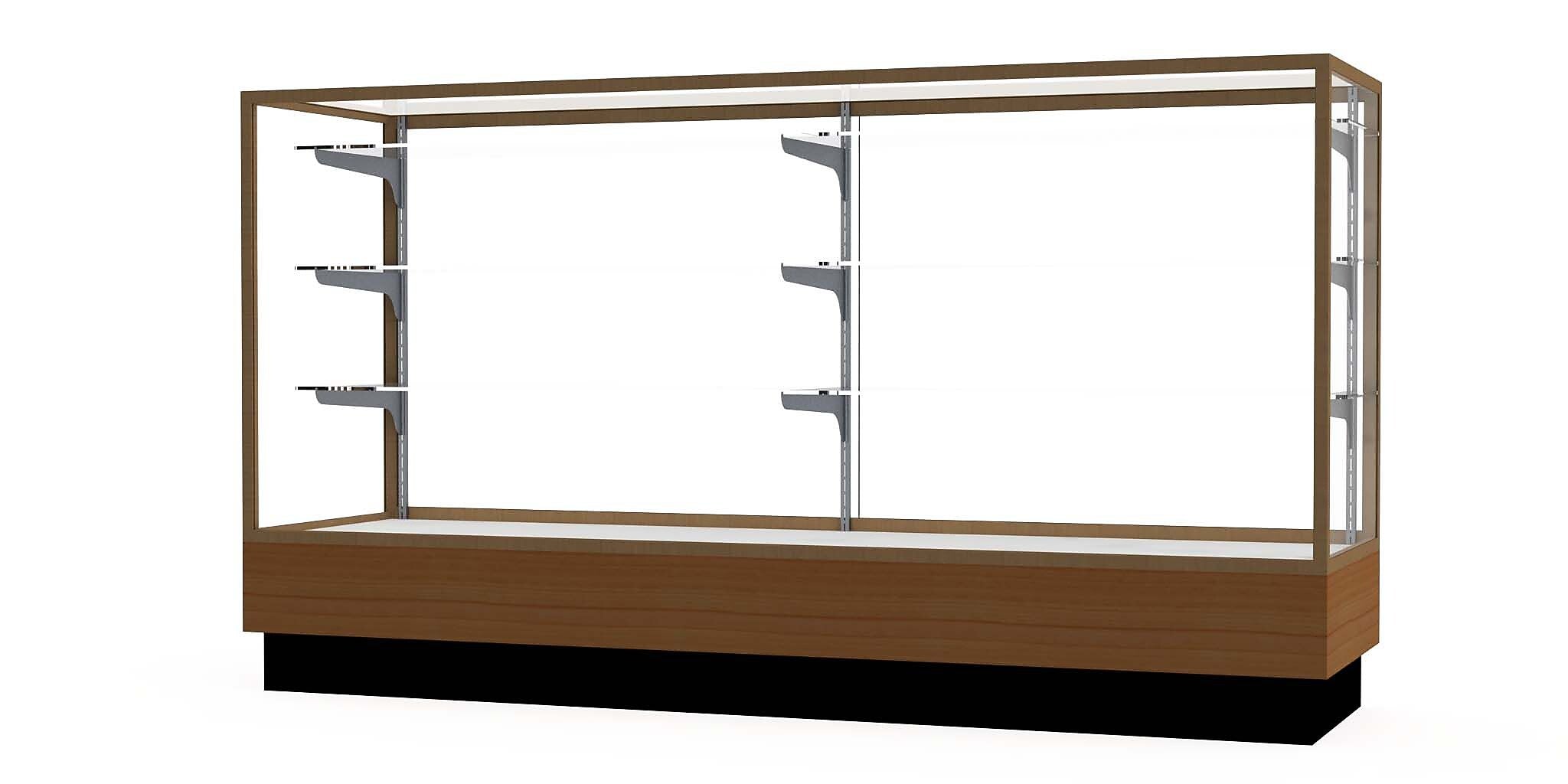 Ghent Merchandiser 72"W x 40"H x 20"D Counter Case, Champagne Finish, Lt. Oak Base