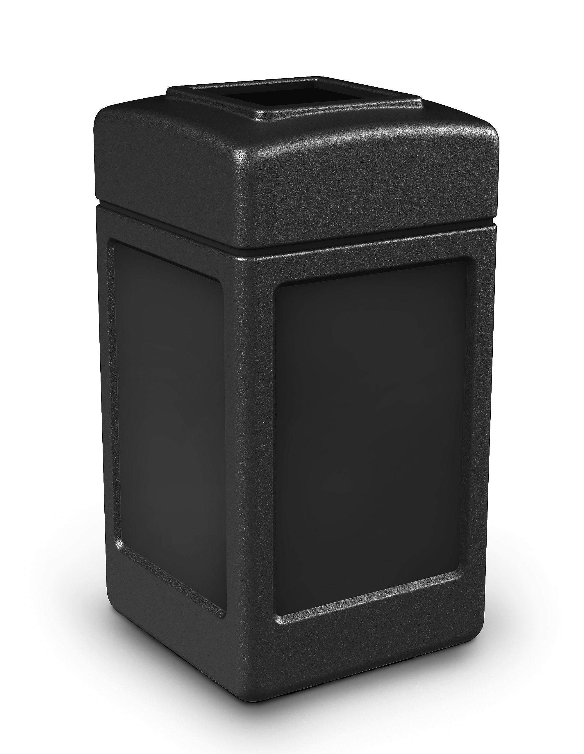 Commercial Zone Products® PolyTec Series 42gal Square Trash Can, Black (732101)