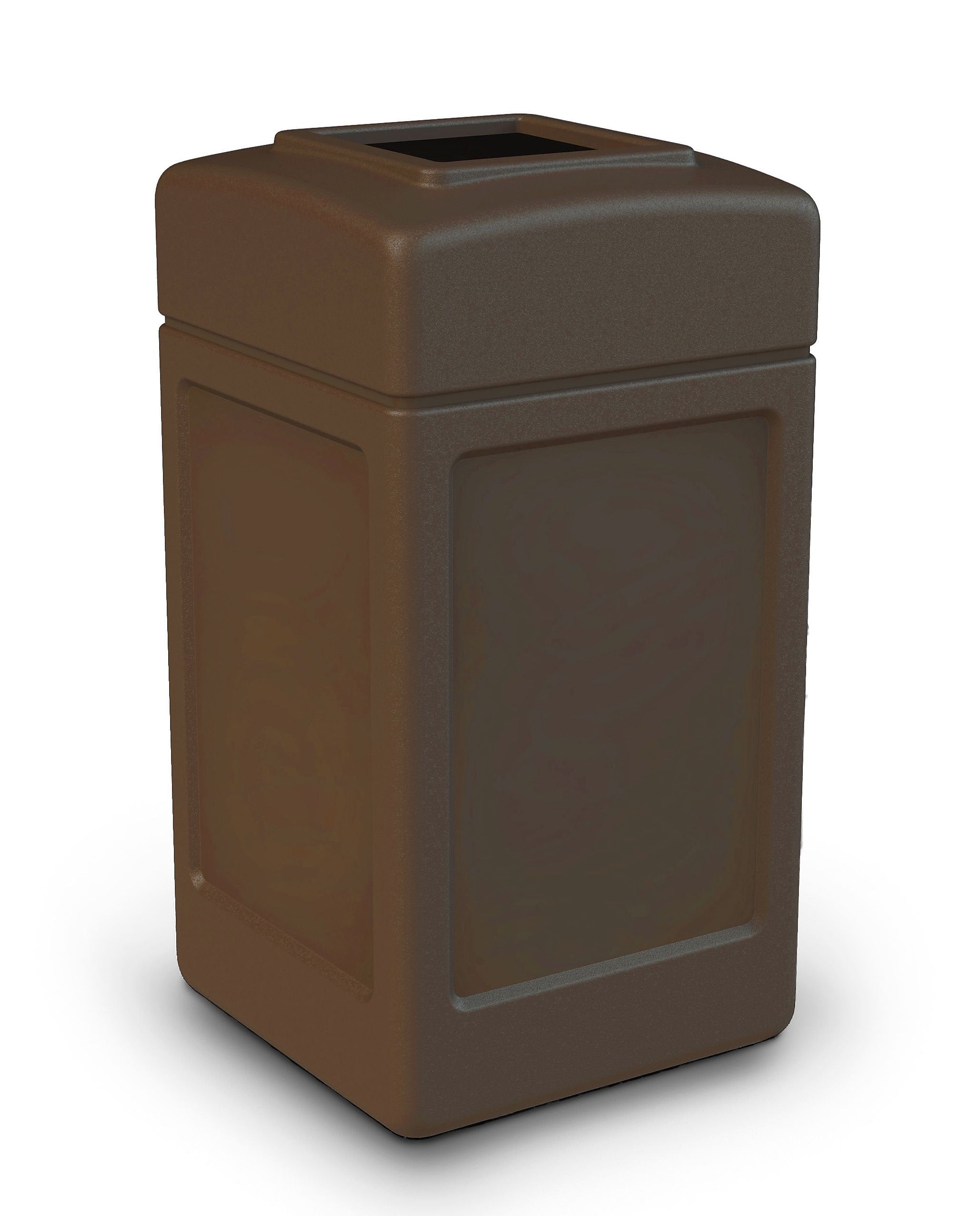 Commercial Zone Products® PolyTec Series 42gal Square Trash Can, Brown (732137)