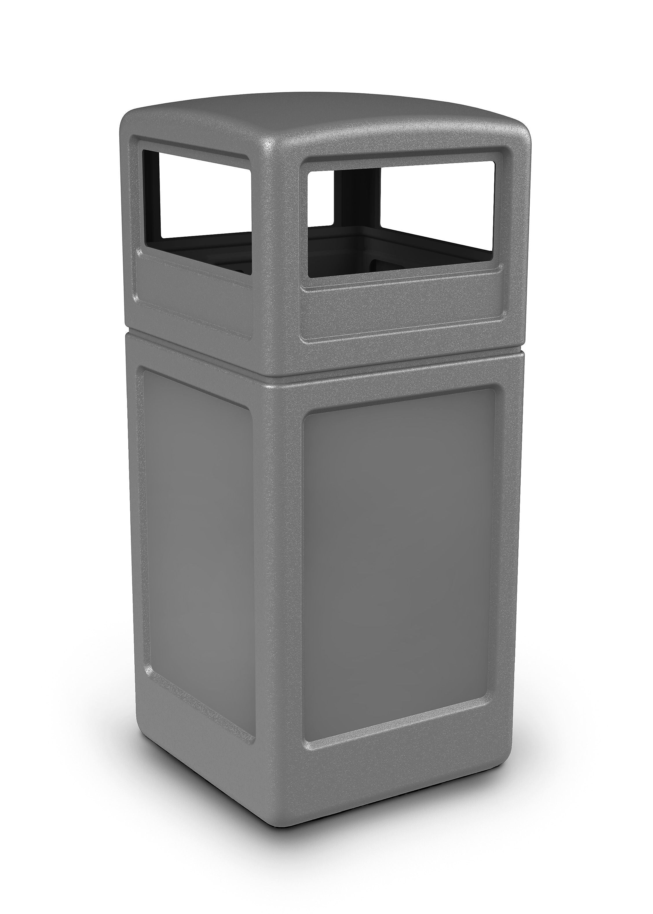 Commercial Zone Products PolyTec Series Square Trash Can with Dome Lid, Gray, 42 Gal. (73290399)
