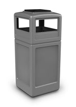 Commercial Zone Products PolyTec Series Square Trash Can with Ashtray Dome Lid, Gray, 42 Gal. (73300399)