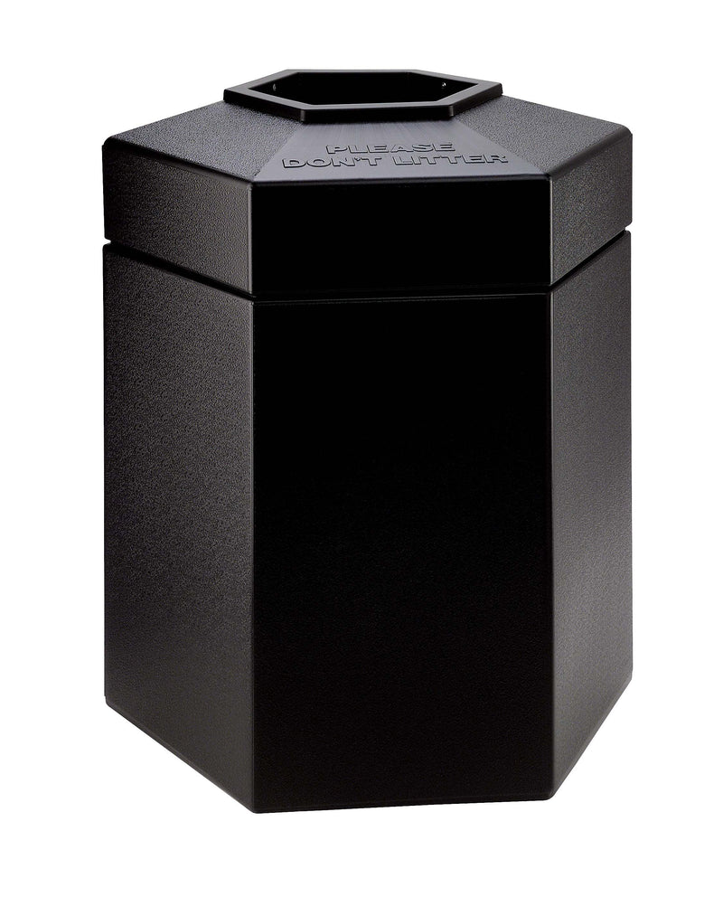 Commercial Zone Products® PolyTec Series 45gal Hex Trash Can, Black (737201)