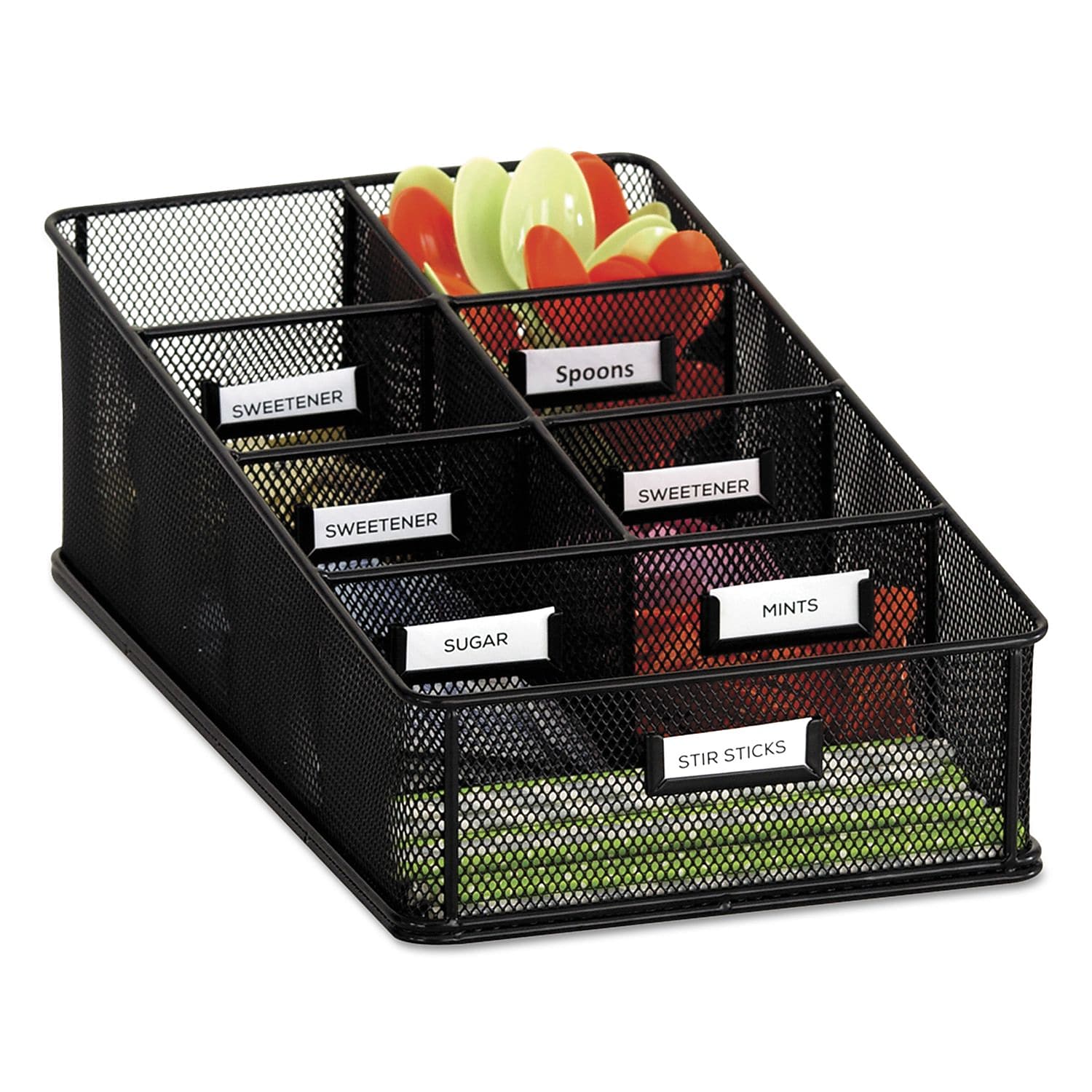 Safco® Onyx Hospitality Organizer, 7 Compartments, Black (3291BL)