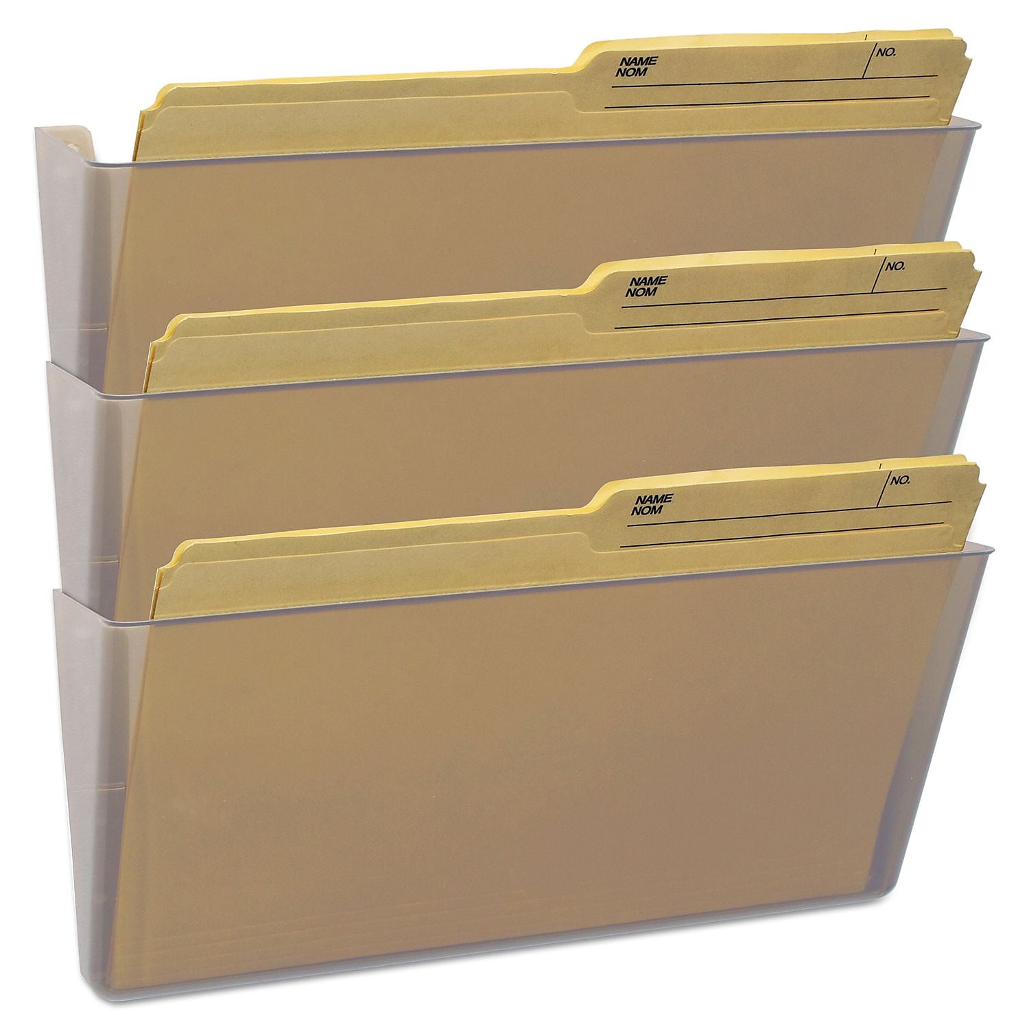 Storex Wall File, Legal 16 x 14, Three Pocket, Clear