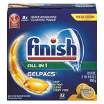 Finish Dishwasher Detergent Pacs, Orange, 32 Pacs, 8/Carton (RAC81053CT)